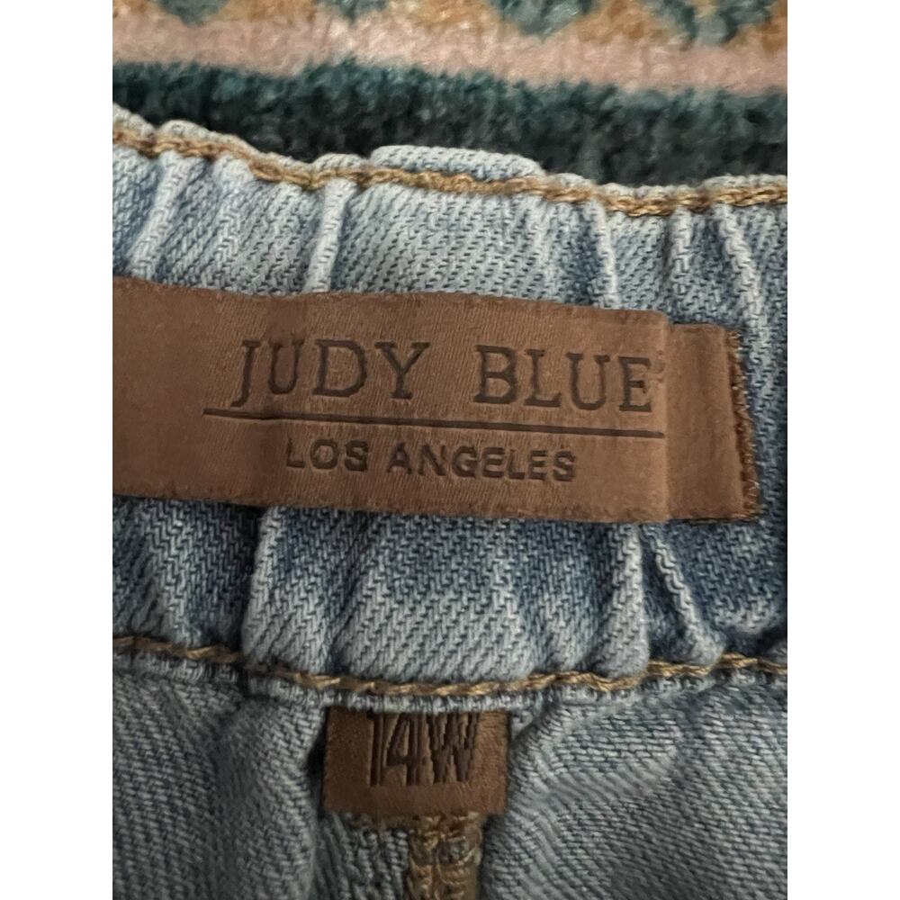 JUDY BLUE Light Palazzo Fit High Waist Featherweight Drawstring Jeans 14W NWT - Picture 11 of 16